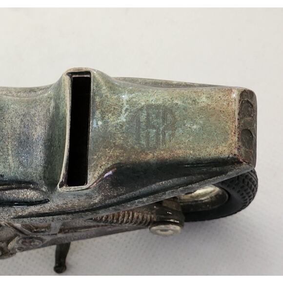 NOVELTY COIN BANK-Pewter Motorcycle-Rubber Tires-Stands Up On Stand - Picture 12 of 12